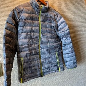Patagonia Kids Puffer Jacket - Gray with Yellow Accents